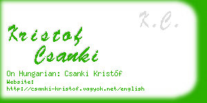 kristof csanki business card