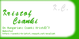 kristof csanki business card